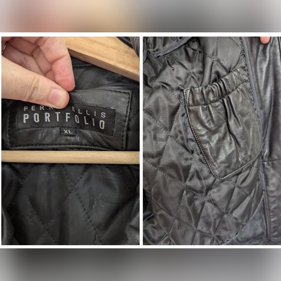 Vintage Black Leather Bomber Jacket - Picture 4 of 16